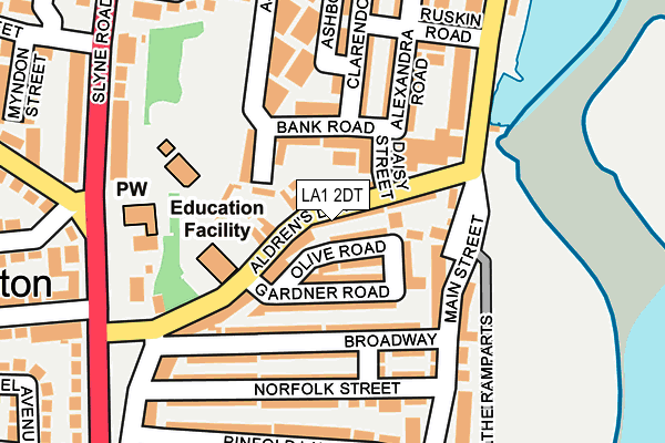 LA1 2DT map - OS OpenMap – Local (Ordnance Survey)