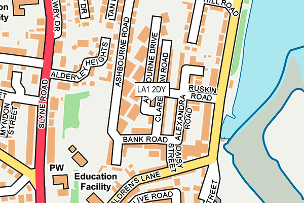 LA1 2DY map - OS OpenMap – Local (Ordnance Survey)