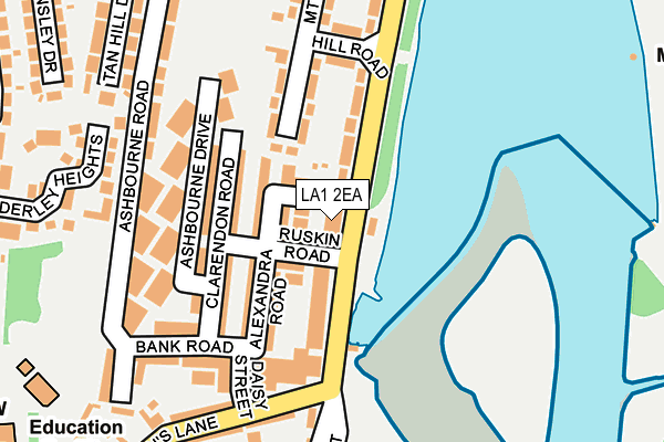 LA1 2EA map - OS OpenMap – Local (Ordnance Survey)