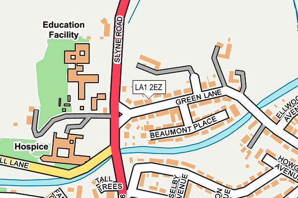 LA1 2EZ map - OS OpenMap – Local (Ordnance Survey)