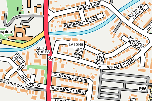 LA1 2HB map - OS OpenMap – Local (Ordnance Survey)