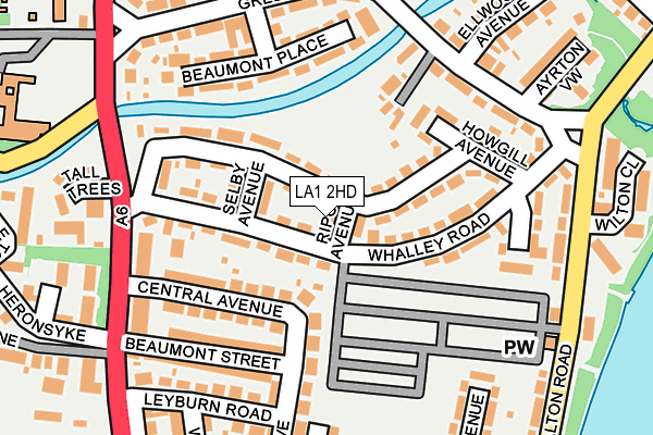 LA1 2HD map - OS OpenMap – Local (Ordnance Survey)