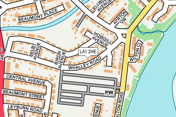 LA1 2HE map - OS OpenMap – Local (Ordnance Survey)