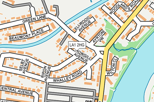 LA1 2HG map - OS OpenMap – Local (Ordnance Survey)