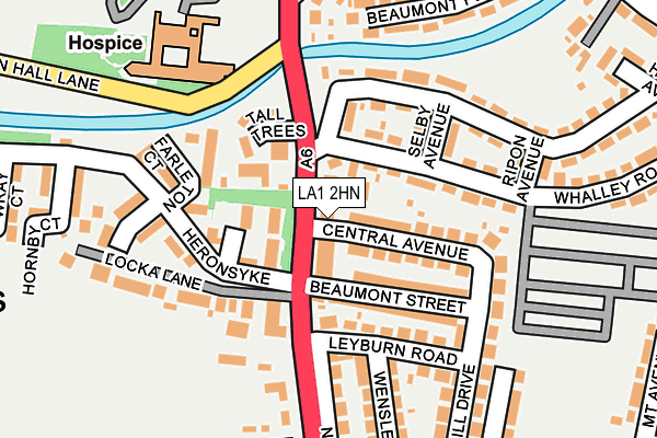 LA1 2HN map - OS OpenMap – Local (Ordnance Survey)