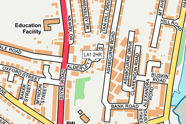 LA1 2HR map - OS OpenMap – Local (Ordnance Survey)