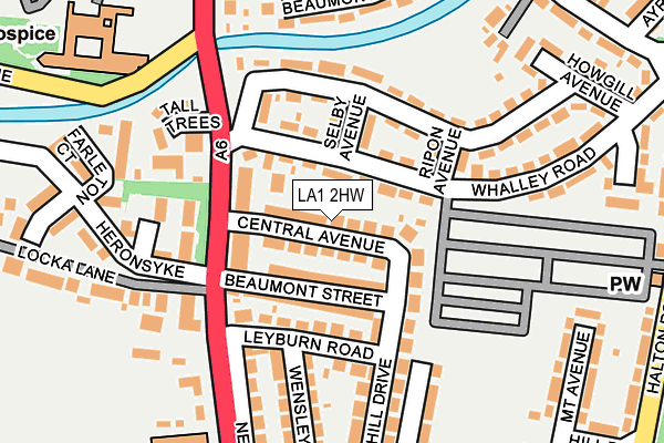 LA1 2HW map - OS OpenMap – Local (Ordnance Survey)