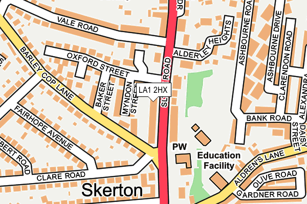 LA1 2HX map - OS OpenMap – Local (Ordnance Survey)