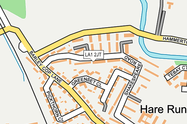 LA1 2JT map - OS OpenMap – Local (Ordnance Survey)