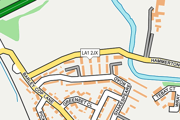 LA1 2JX map - OS OpenMap – Local (Ordnance Survey)