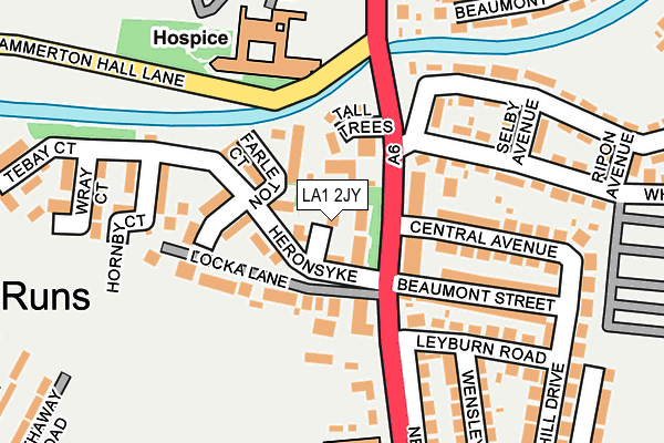 LA1 2JY map - OS OpenMap – Local (Ordnance Survey)
