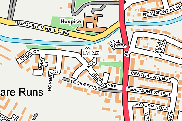 LA1 2JZ map - OS OpenMap – Local (Ordnance Survey)