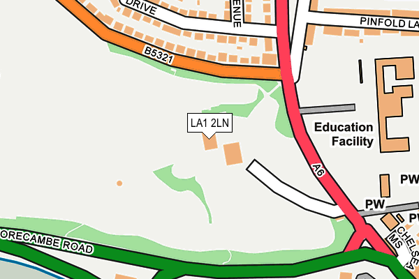 LA1 2LN map - OS OpenMap – Local (Ordnance Survey)