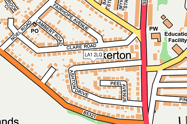 LA1 2LQ map - OS OpenMap – Local (Ordnance Survey)