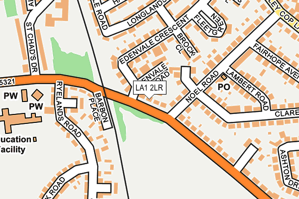 LA1 2LR map - OS OpenMap – Local (Ordnance Survey)