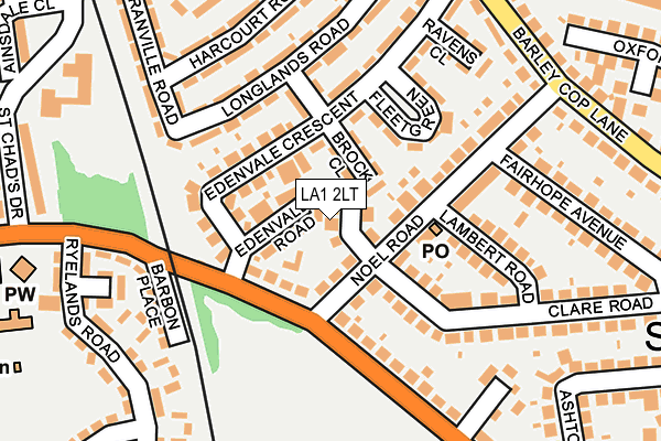 LA1 2LT map - OS OpenMap – Local (Ordnance Survey)