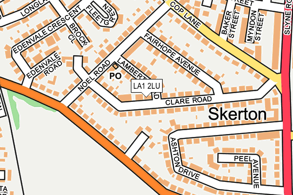LA1 2LU map - OS OpenMap – Local (Ordnance Survey)
