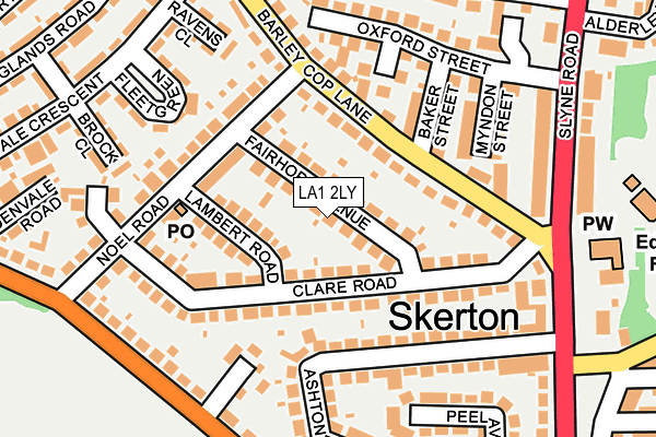 LA1 2LY map - OS OpenMap – Local (Ordnance Survey)