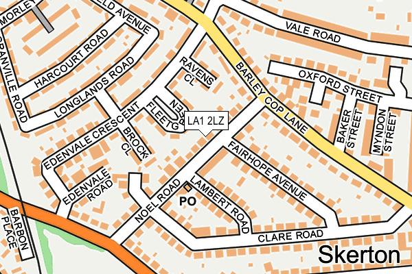 LA1 2LZ map - OS OpenMap – Local (Ordnance Survey)