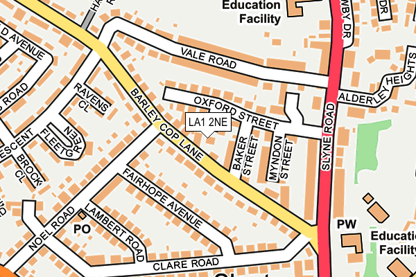LA1 2NE map - OS OpenMap – Local (Ordnance Survey)