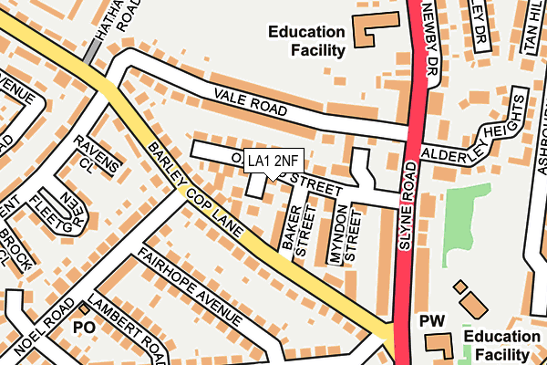 LA1 2NF map - OS OpenMap – Local (Ordnance Survey)