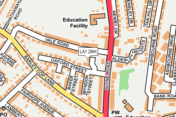 LA1 2NH map - OS OpenMap – Local (Ordnance Survey)