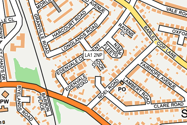 LA1 2NP map - OS OpenMap – Local (Ordnance Survey)