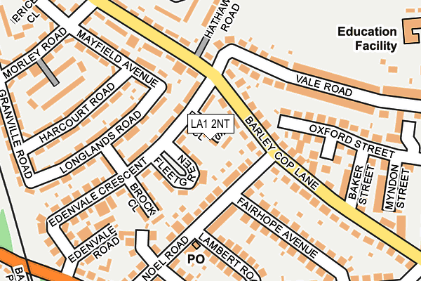 LA1 2NT map - OS OpenMap – Local (Ordnance Survey)