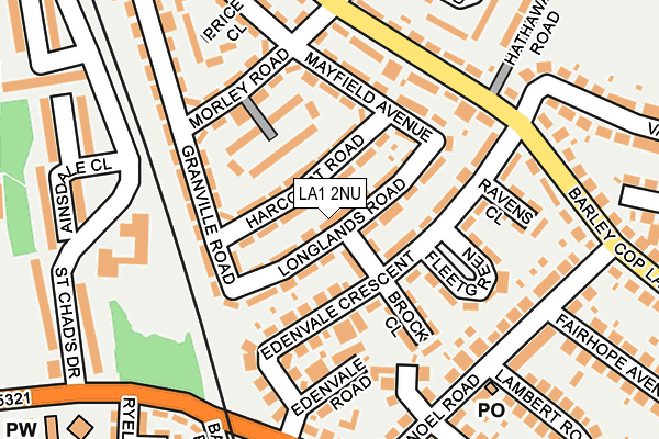 LA1 2NU map - OS OpenMap – Local (Ordnance Survey)