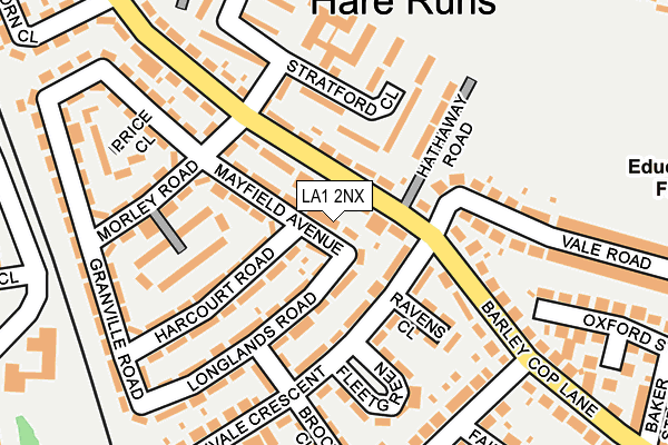 LA1 2NX map - OS OpenMap – Local (Ordnance Survey)