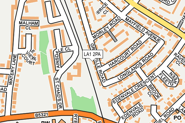 LA1 2PA map - OS OpenMap – Local (Ordnance Survey)
