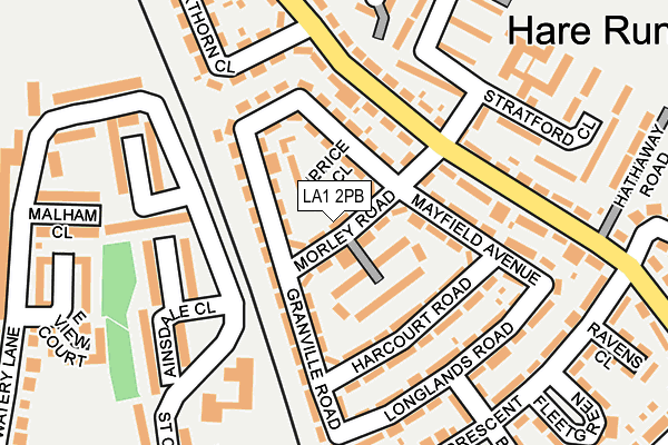 LA1 2PB map - OS OpenMap – Local (Ordnance Survey)