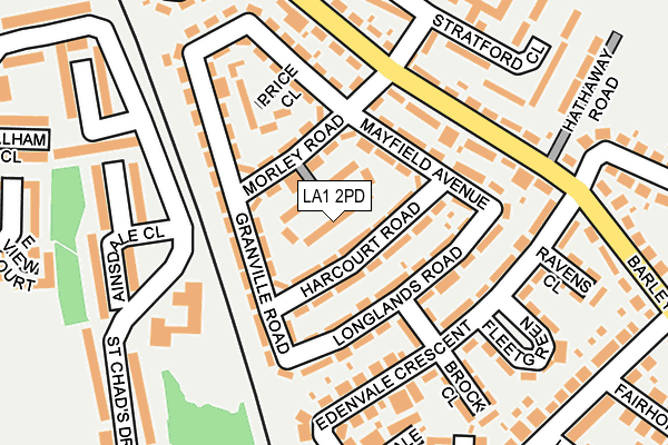 LA1 2PD map - OS OpenMap – Local (Ordnance Survey)