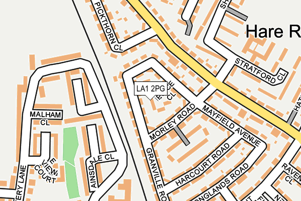 LA1 2PG map - OS OpenMap – Local (Ordnance Survey)