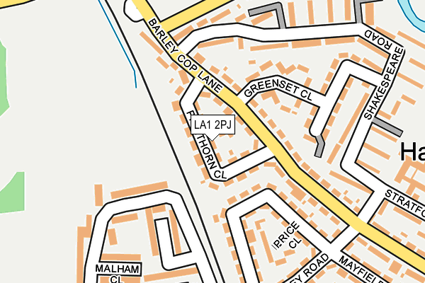 LA1 2PJ map - OS OpenMap – Local (Ordnance Survey)