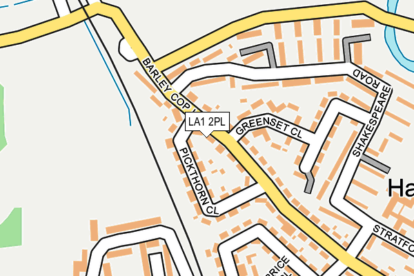 LA1 2PL map - OS OpenMap – Local (Ordnance Survey)
