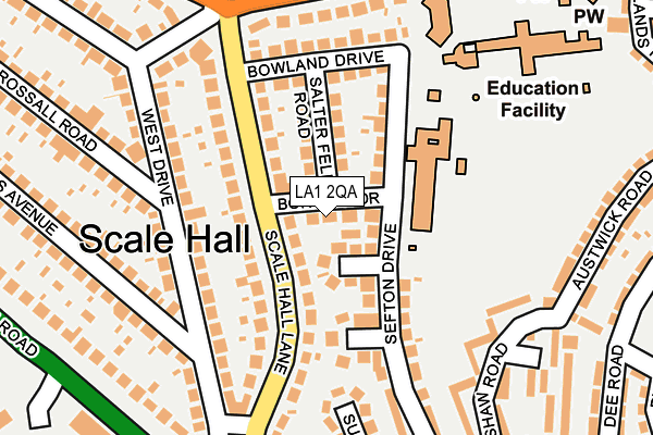 LA1 2QA map - OS OpenMap – Local (Ordnance Survey)