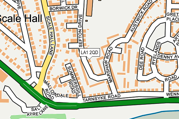 LA1 2QD map - OS OpenMap – Local (Ordnance Survey)