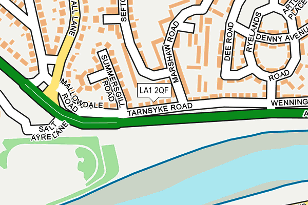 LA1 2QF map - OS OpenMap – Local (Ordnance Survey)