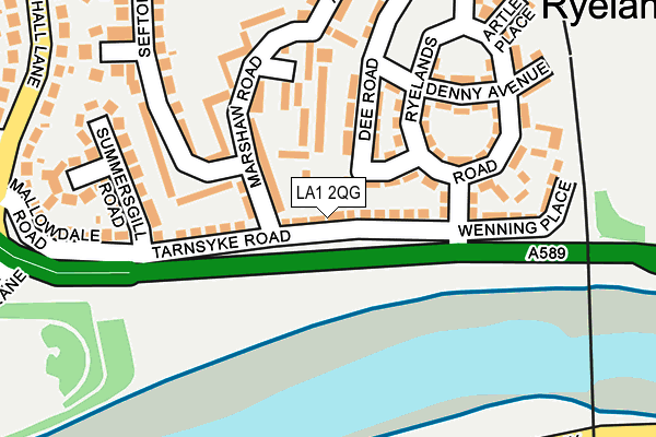 LA1 2QG map - OS OpenMap – Local (Ordnance Survey)