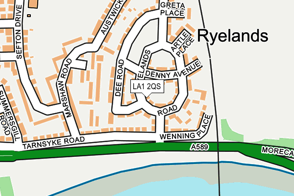 LA1 2QS map - OS OpenMap – Local (Ordnance Survey)