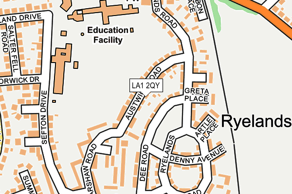 LA1 2QY map - OS OpenMap – Local (Ordnance Survey)