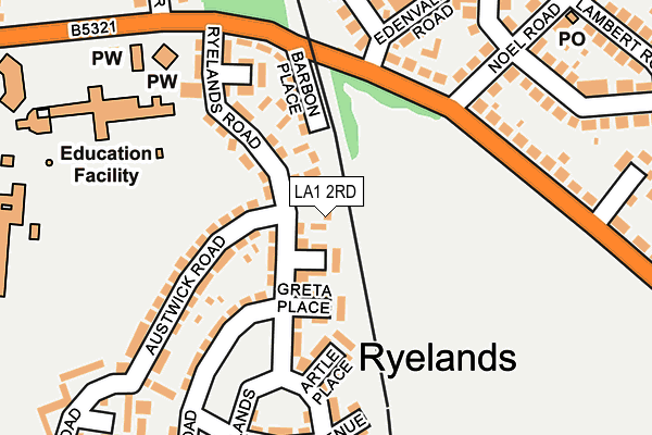 LA1 2RD map - OS OpenMap – Local (Ordnance Survey)