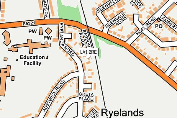 LA1 2RE map - OS OpenMap – Local (Ordnance Survey)