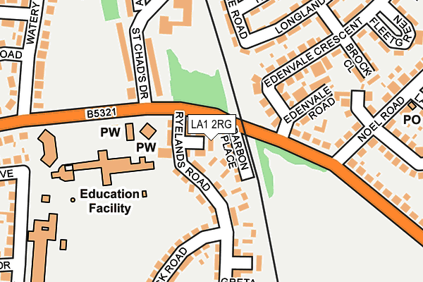 LA1 2RG map - OS OpenMap – Local (Ordnance Survey)