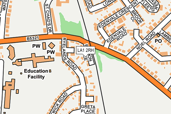 LA1 2RH map - OS OpenMap – Local (Ordnance Survey)