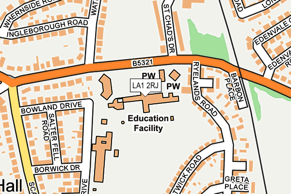 LA1 2RJ map - OS OpenMap – Local (Ordnance Survey)