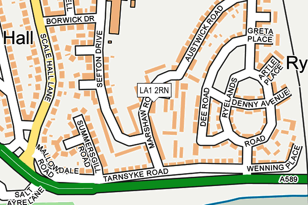 LA1 2RN map - OS OpenMap – Local (Ordnance Survey)