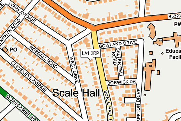 LA1 2RP map - OS OpenMap – Local (Ordnance Survey)