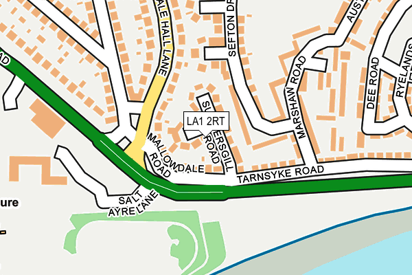 LA1 2RT map - OS OpenMap – Local (Ordnance Survey)